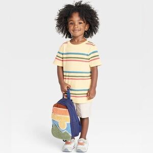 CAT & JACK Toddler Boys Yellow Striped T’ Shirt NWT Size 12 M